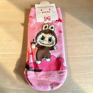 Pink Labubu Character Socks